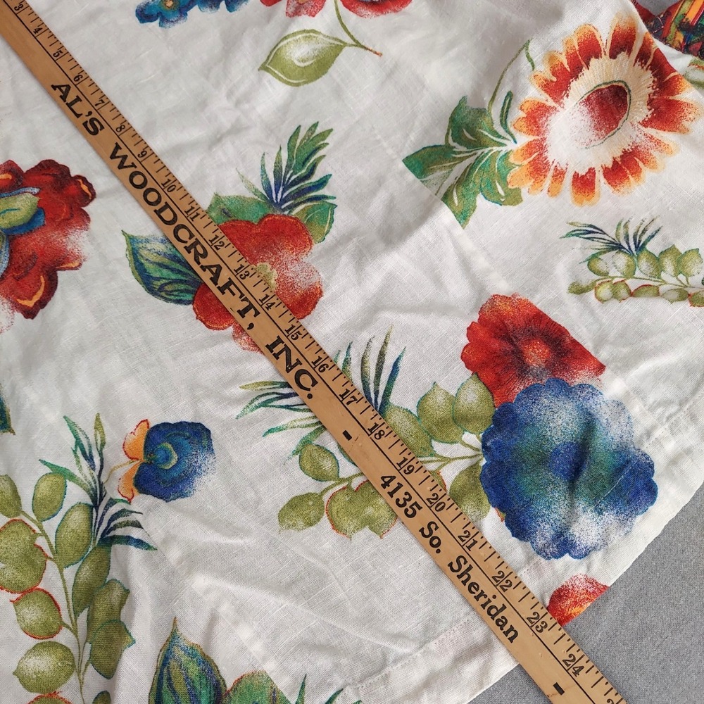 Chicos Linen Floral Kimono Style Top Women 3 Boho Resort Tie Front Beachy Artsy - Picture 14 of 14